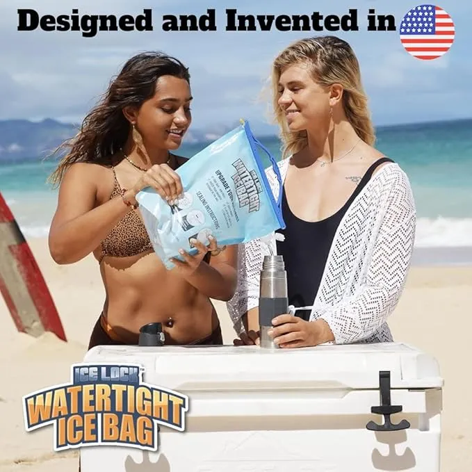 2 Large Leakproof Ice Bags. The original reusable Ice Pack for Coolers - Drop in Cubed Ice & Make Cold, Dry Freezer Packs for Coolers - Drink your ice when it melts.