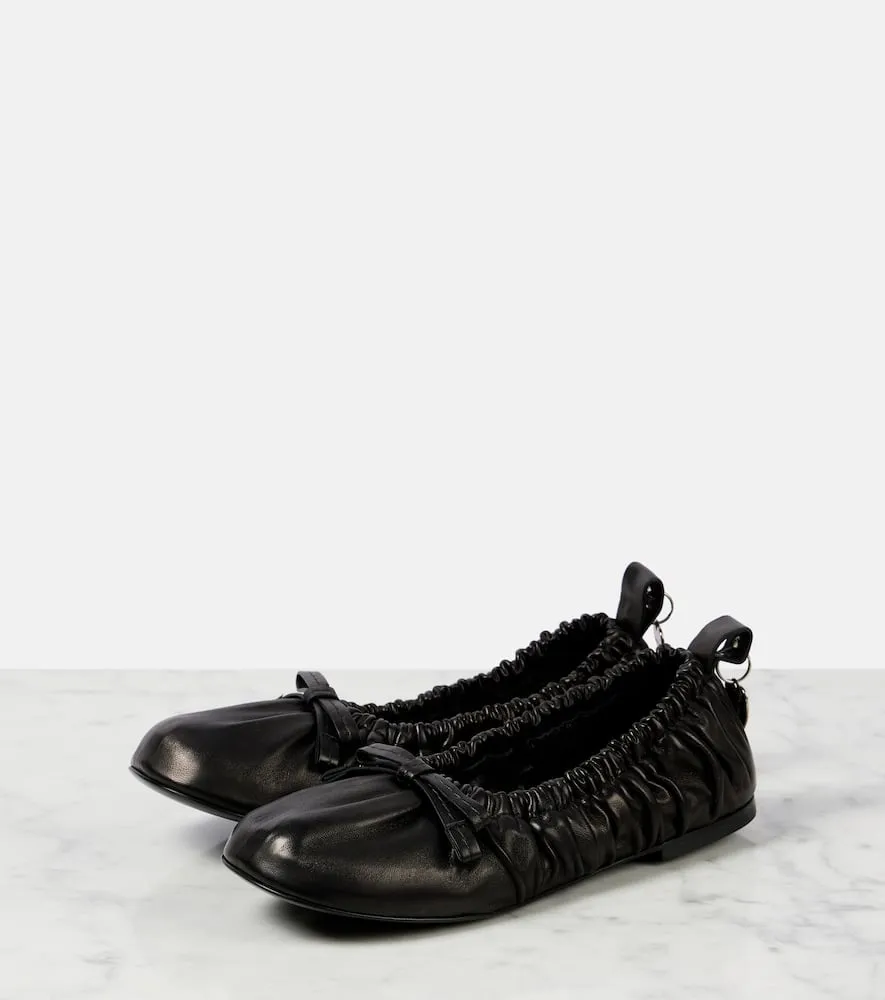 Acne Studios Bow-detail leather ballet flats