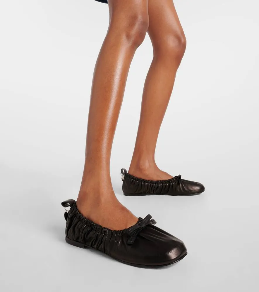 Acne Studios Bow-detail leather ballet flats