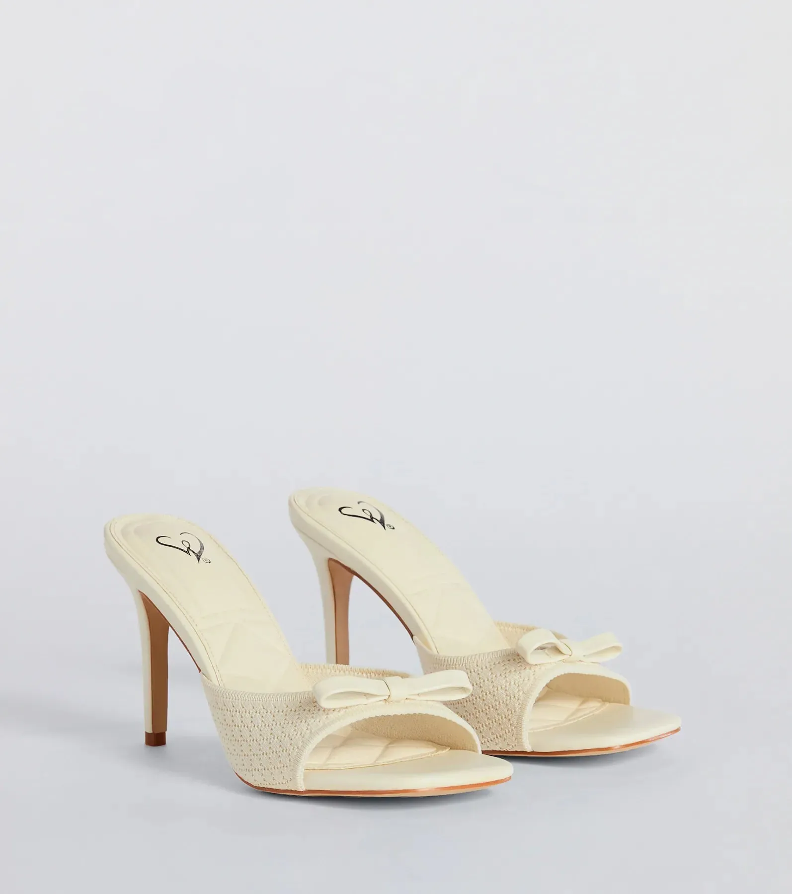 Adorable Finesse Knit Bow Stiletto Heels