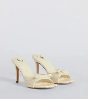 Adorable Finesse Knit Bow Stiletto Heels