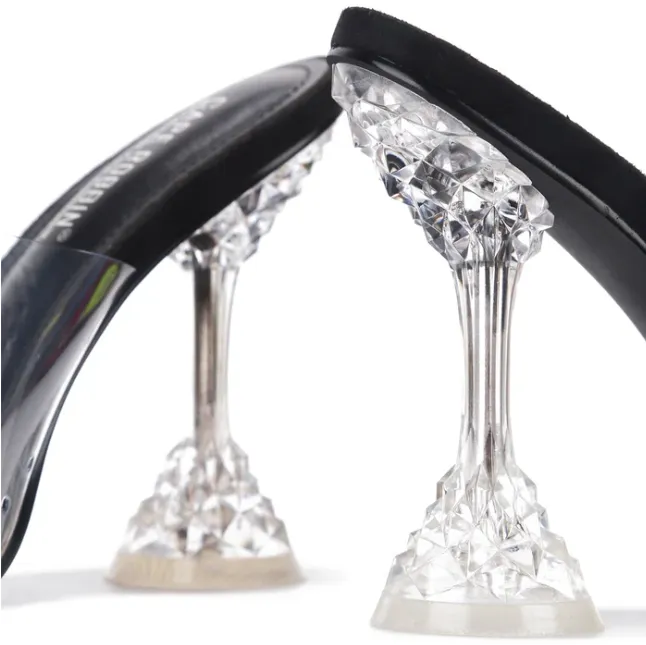 Ahmee Saying Hello Clear Heel Mule - Black