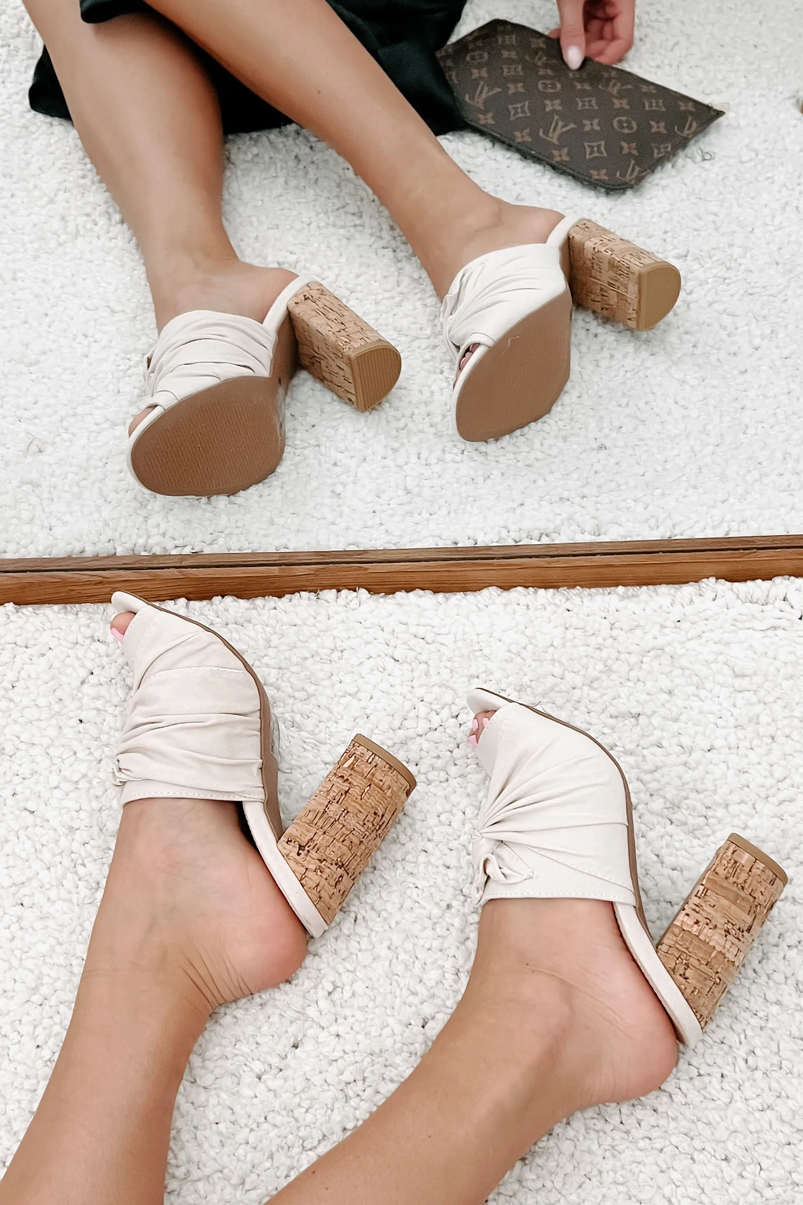 Alona Canvas Open Toe Heeled Sandal (Light Stone)