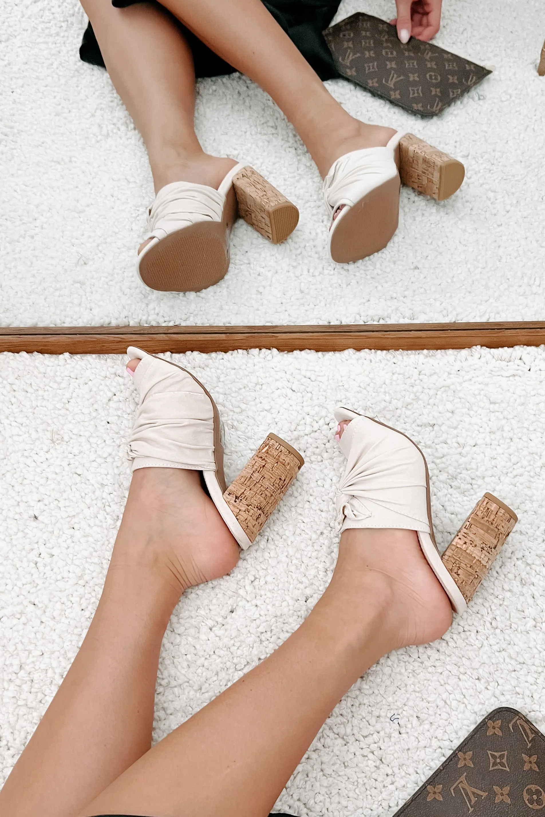 Alona Canvas Open Toe Heeled Sandal (Light Stone)