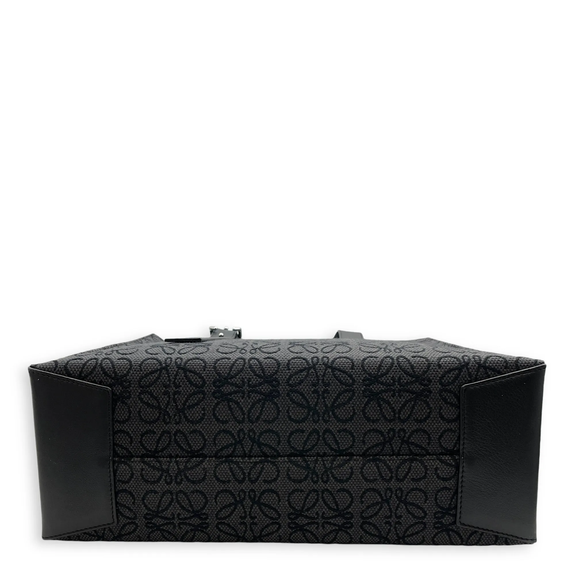 Anagram Buckle Tote 37x34x13cm Anthracite, black Shoulder Bag in Cotton canvas, Calf, Silver hardware