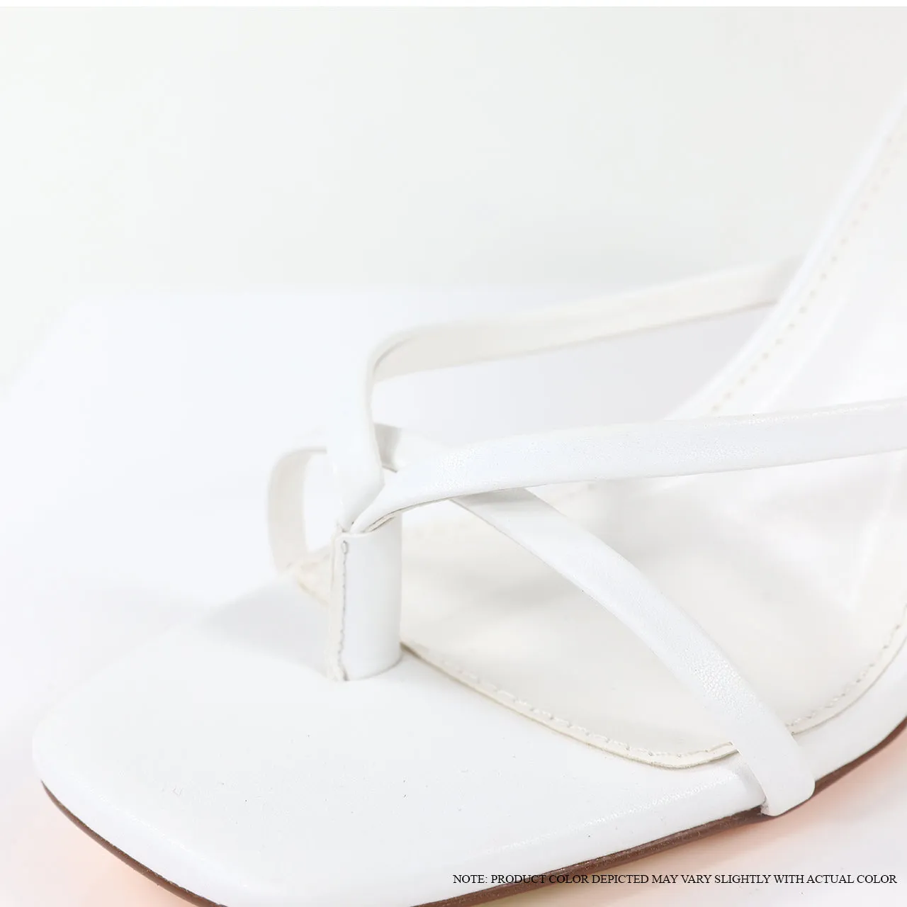 AURA-12 OPEN TOE STRAPPY HIGH HEEL SANDALS - WHITE