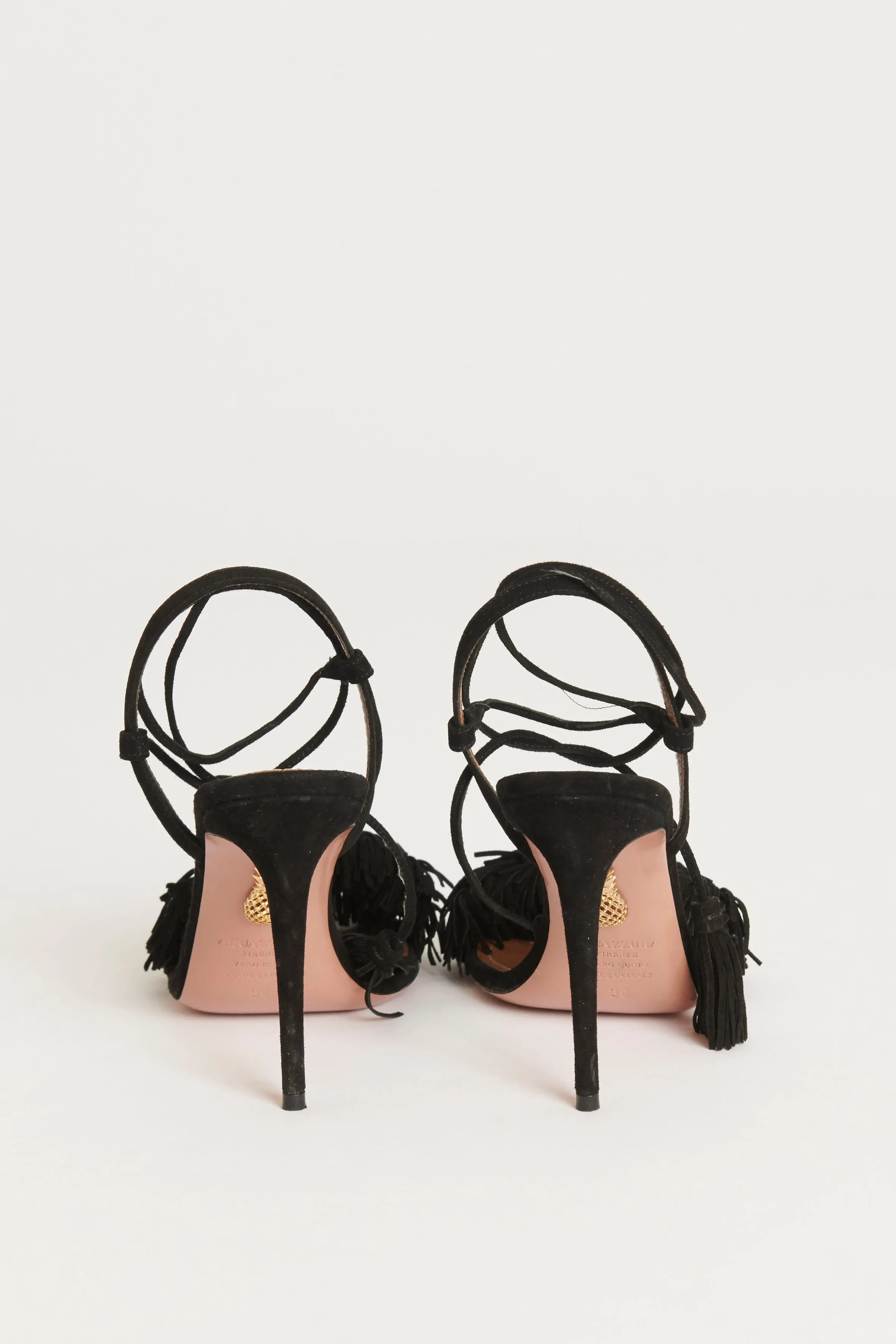 Black Suede Preowned 'Wild Thing' Heeled Sandals