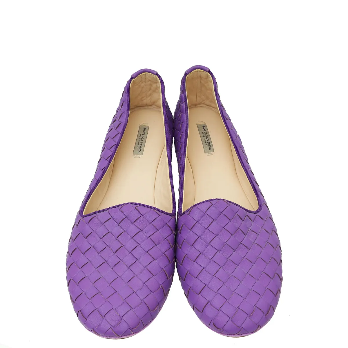 Bottega Veneta Violet Round Toe Ballet Flats 38