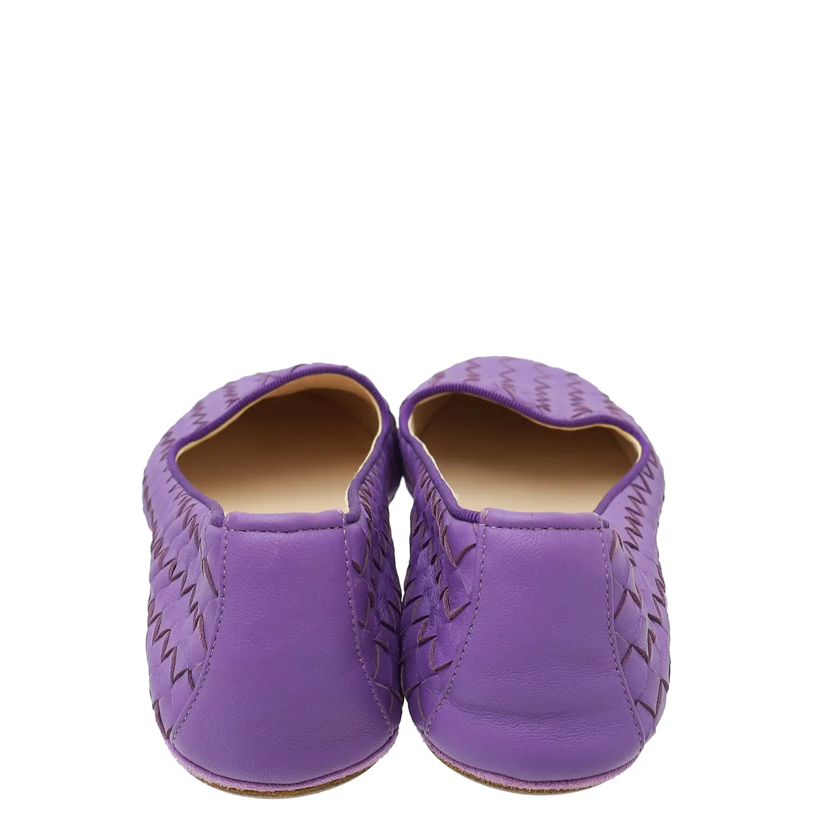 Bottega Veneta Violet Round Toe Ballet Flats 38