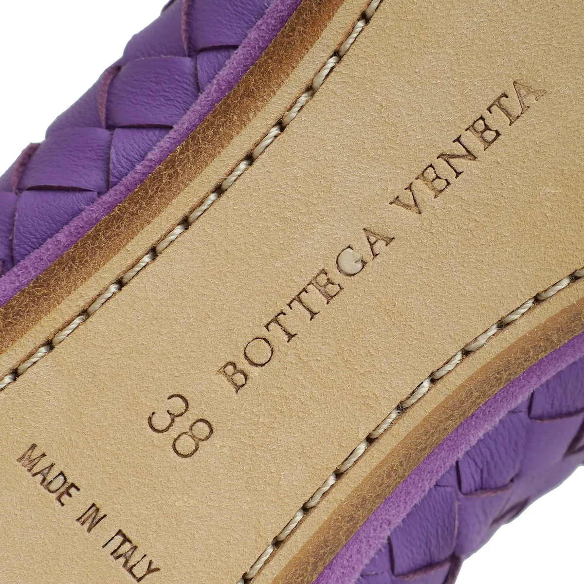 Bottega Veneta Violet Round Toe Ballet Flats 38