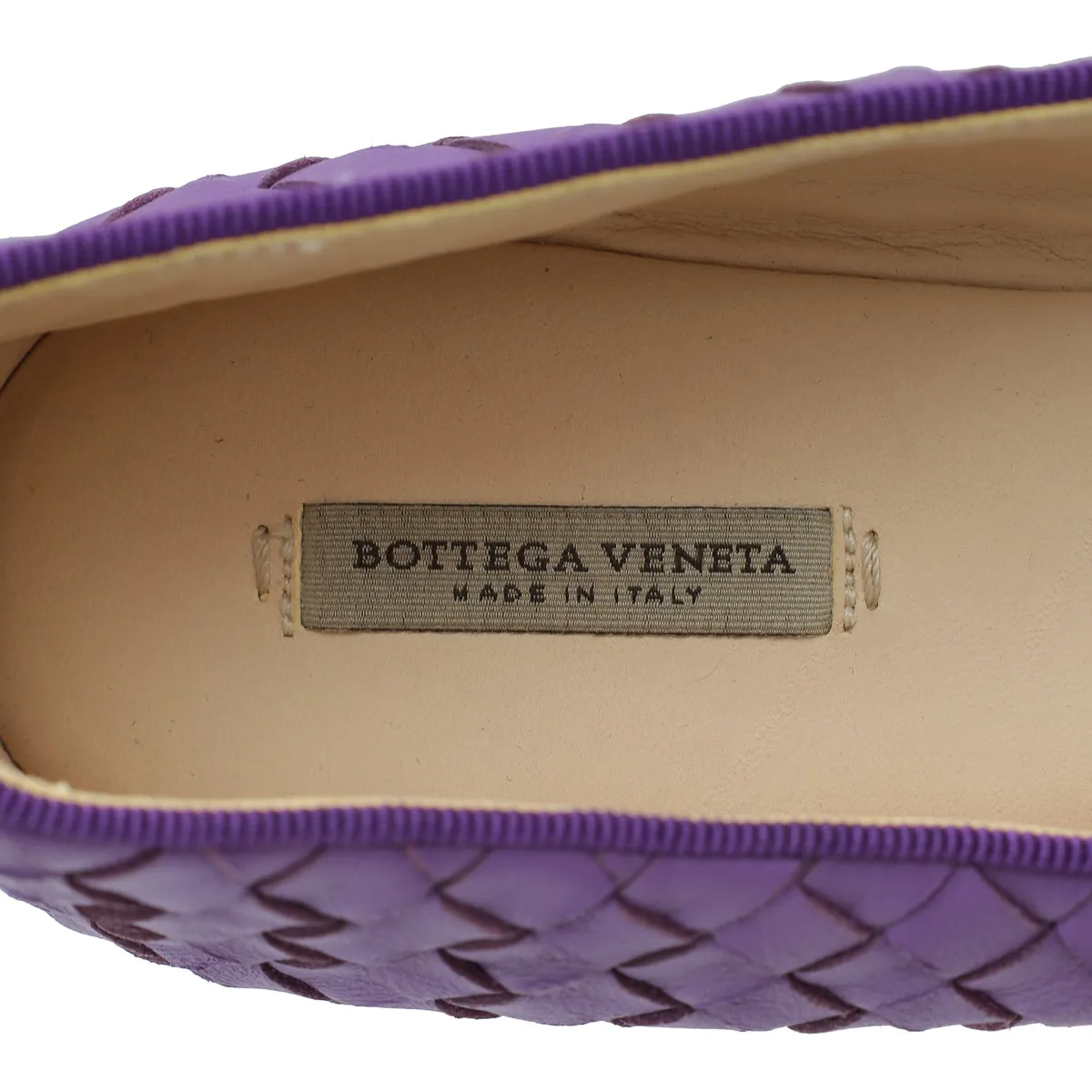 Bottega Veneta Violet Round Toe Ballet Flats 38