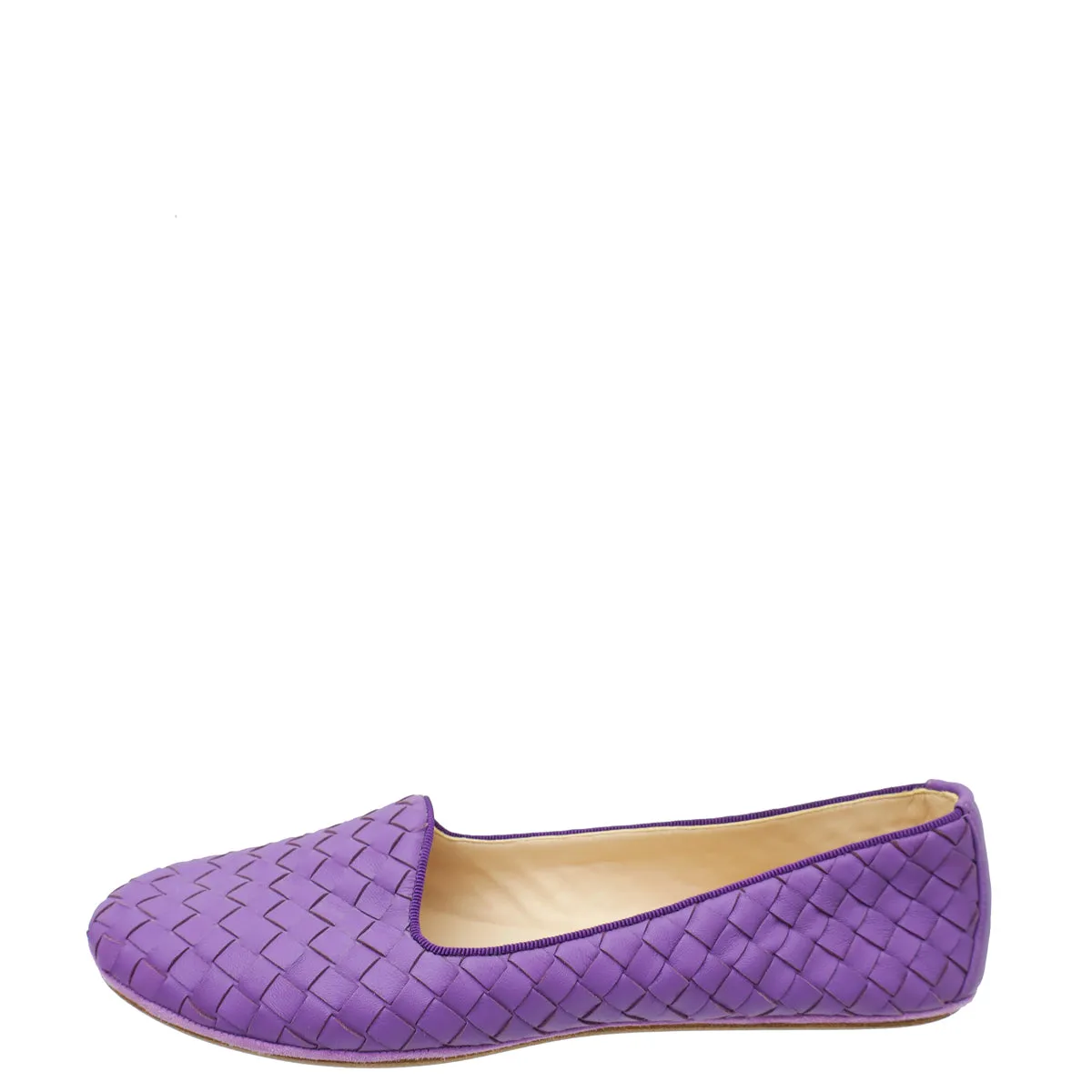 Bottega Veneta Violet Round Toe Ballet Flats 38