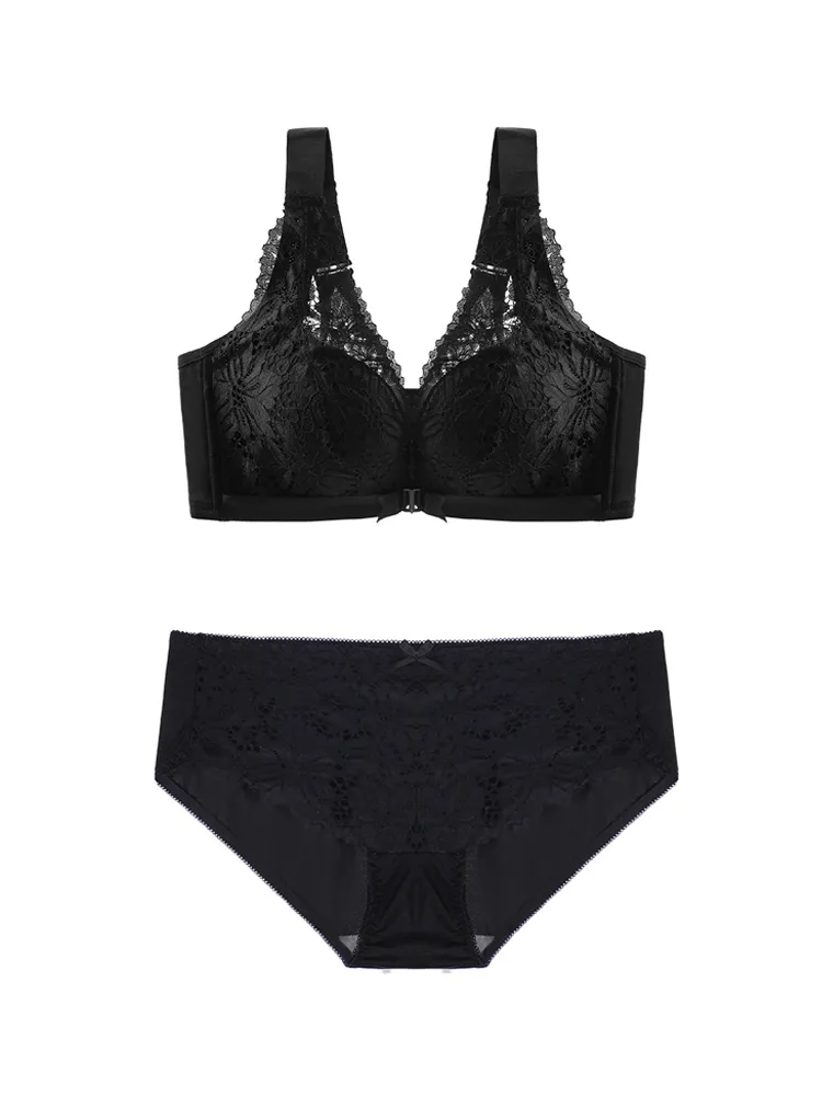 Breathable Front Closure Lace Floral Wire-free Bras