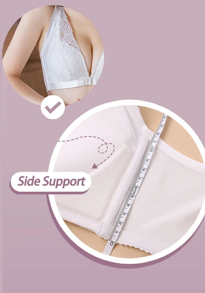 Breathable Front Closure Lace Floral Wire-free Bras