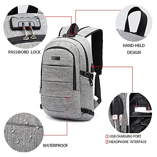 C-Space Business Waterproof Resistant Polyester Laptop Backpack With Usb Charging Port And Lock