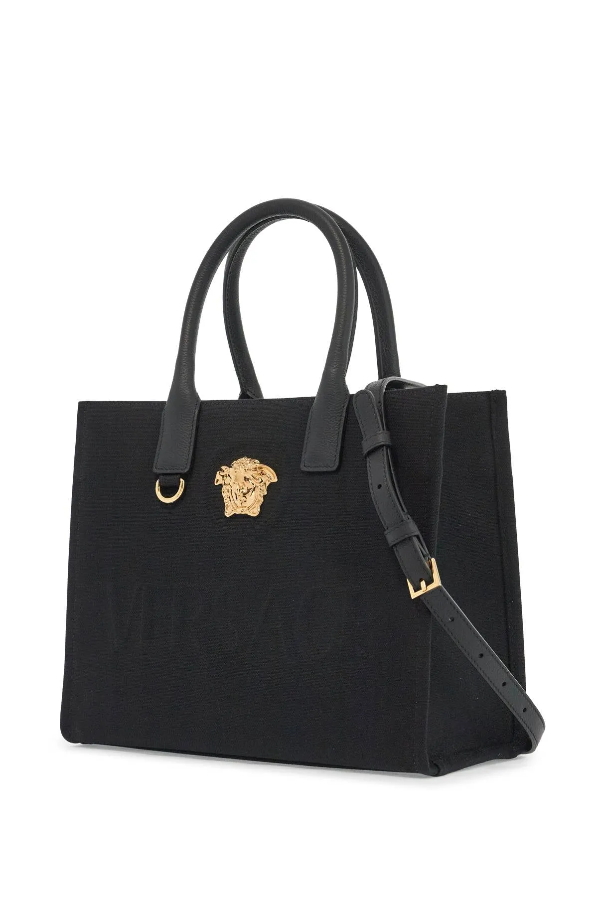 canvas small la medusa tote bag 1005861 1A03095 BLACK-VERSACE GOLD