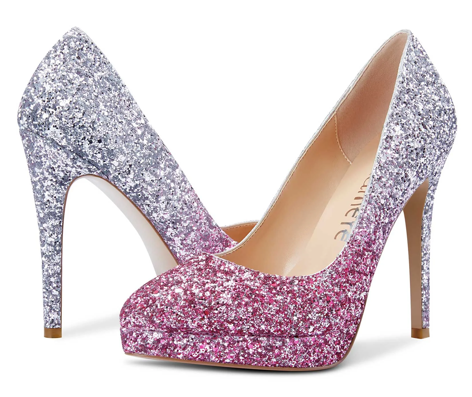 CASTAMERE Womens High Heels Platform Pumps Slip-on Stilettos 12CM Heel Office Dress Fashion Shoes