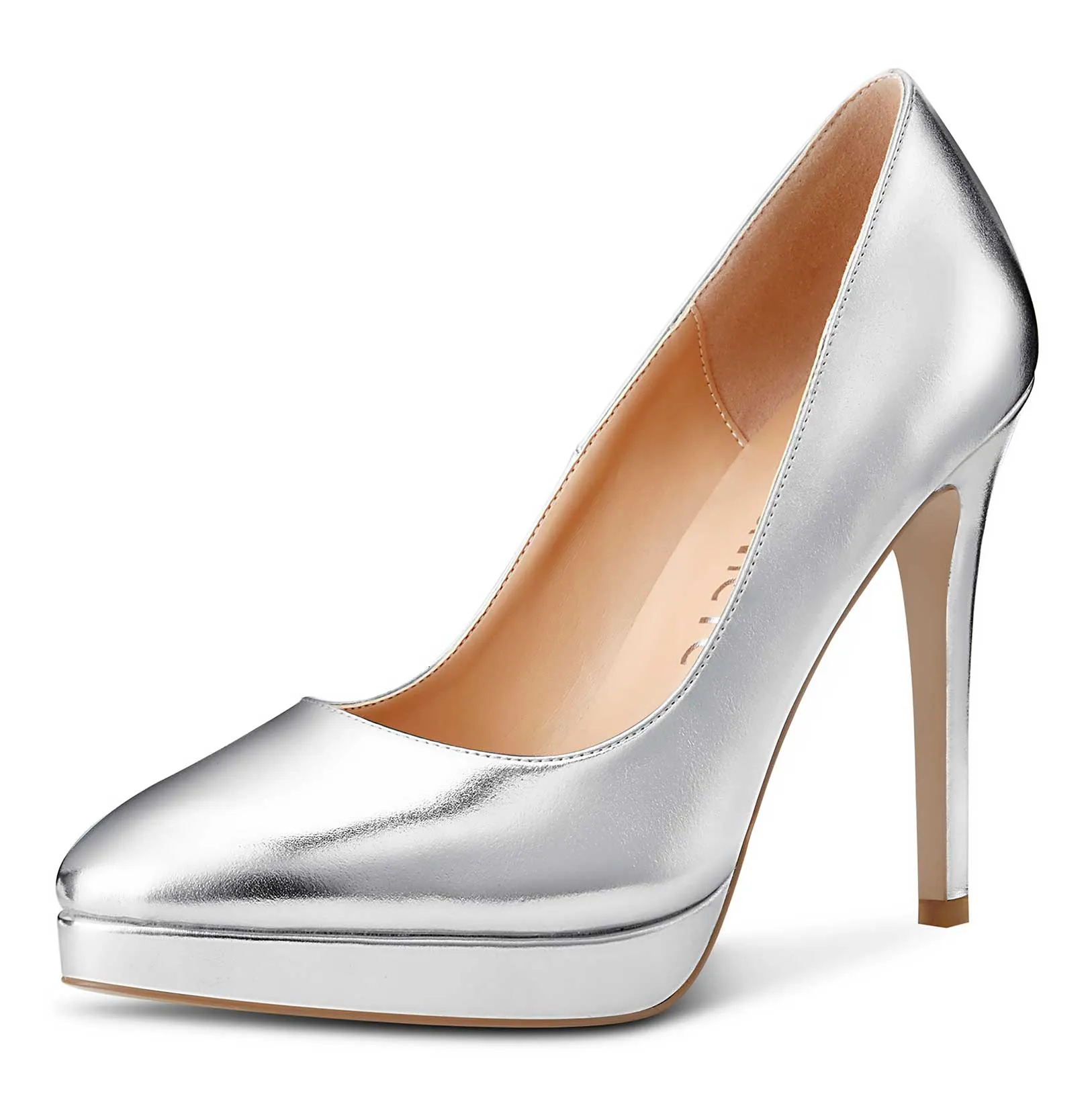 CASTAMERE Womens High Heels Platform Pumps Slip-on Stilettos 12CM Heel Office Dress Patent Shoes