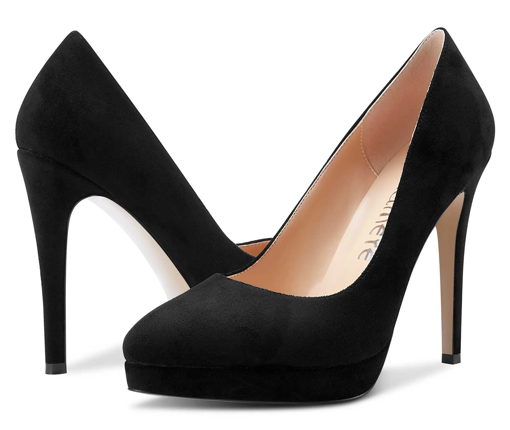 CASTAMERE Womens High Heels Platform Pumps Slip-on Stilettos 12CM Heel Office Dress Patent Shoes