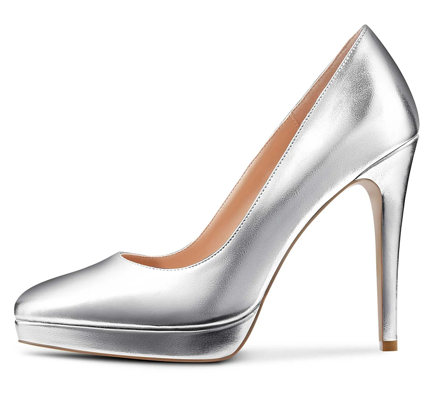 CASTAMERE Womens High Heels Platform Pumps Slip-on Stilettos 12CM Heel Office Dress Patent Shoes