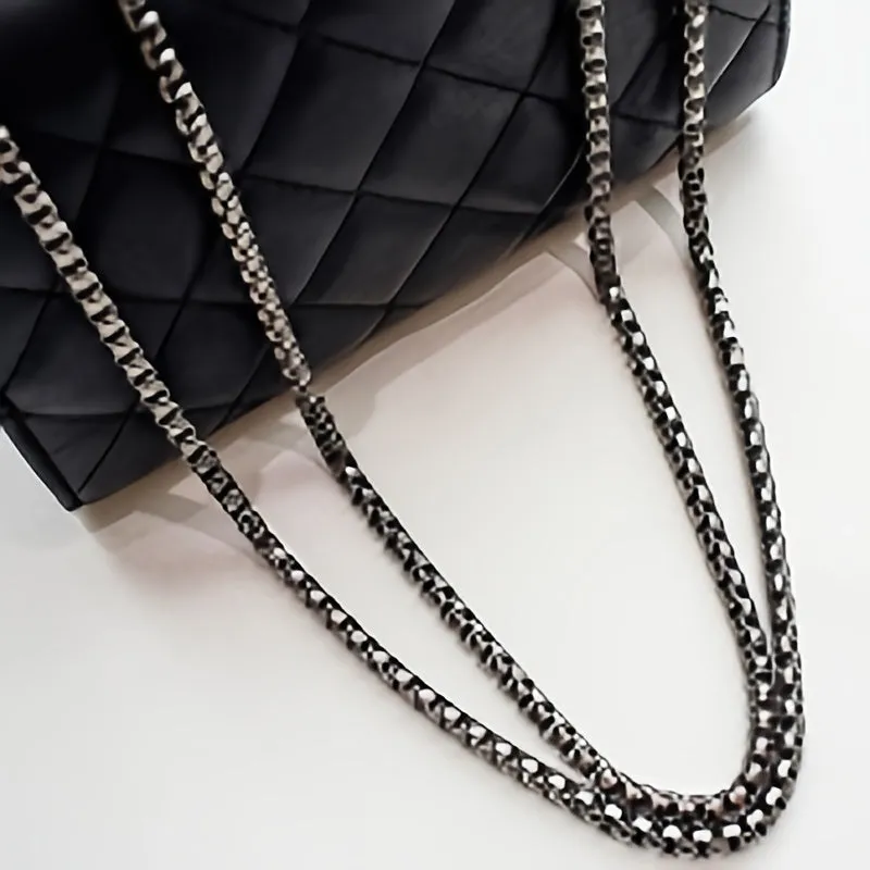 Casual Tassel Flip Quilted Black Color Bag
