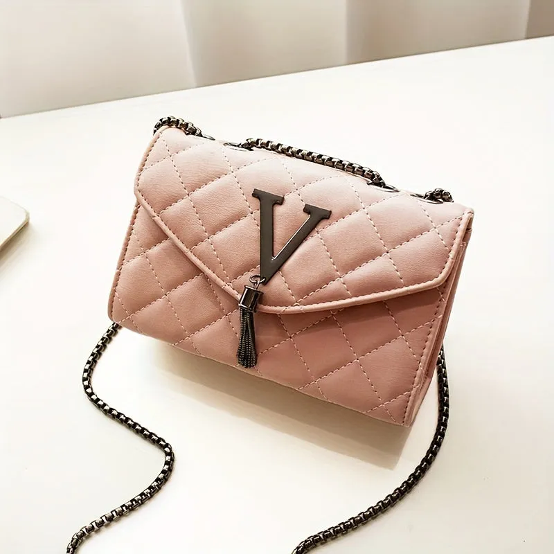 Casual Tassel Flip Quilted Black Color Bag