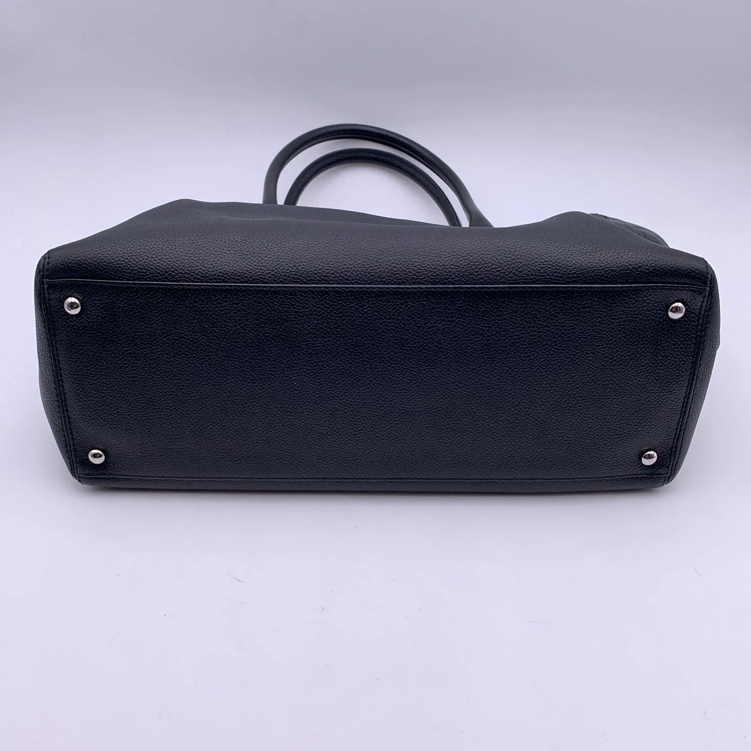 CHANEL Black Pebbled Leather Executive Tote Bag Handbag 2000S