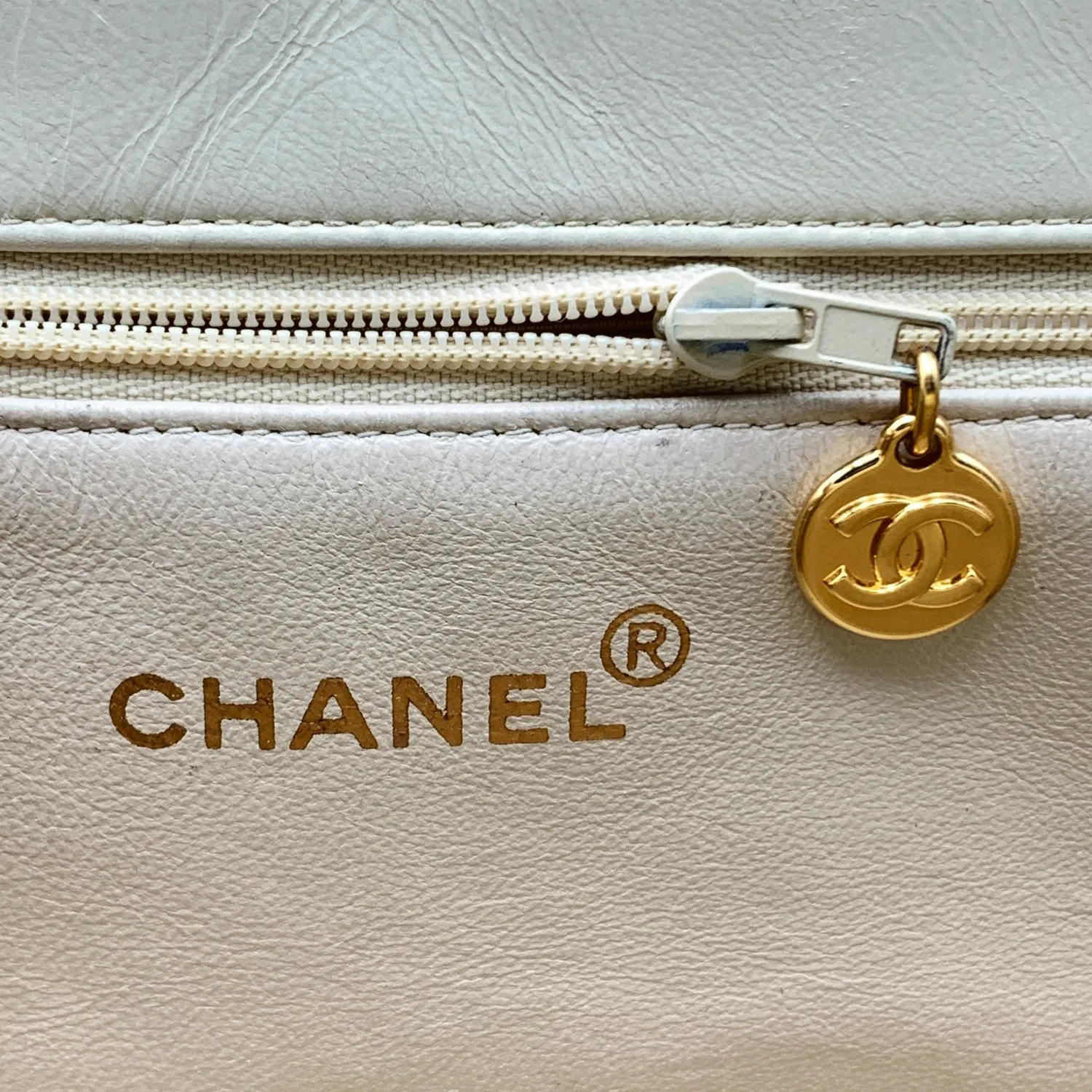 CHANEL Vintage Beige Quilted Leather Gst 1997 Grand Shopping Tote