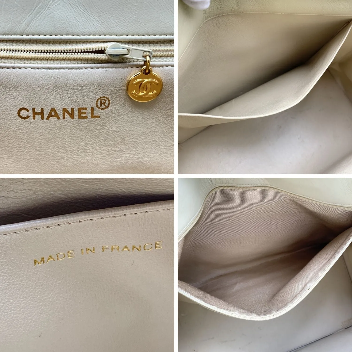CHANEL Vintage Beige Quilted Leather Gst 1997 Grand Shopping Tote
