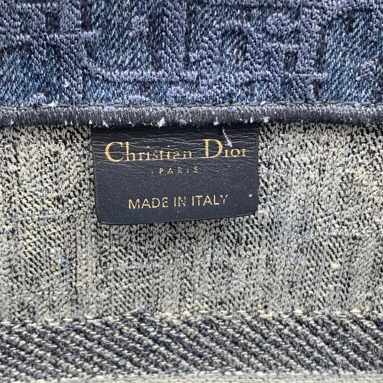 CHRISTIAN DIOR Blue Denim Oblique Medium Book Tote Bag Handbag