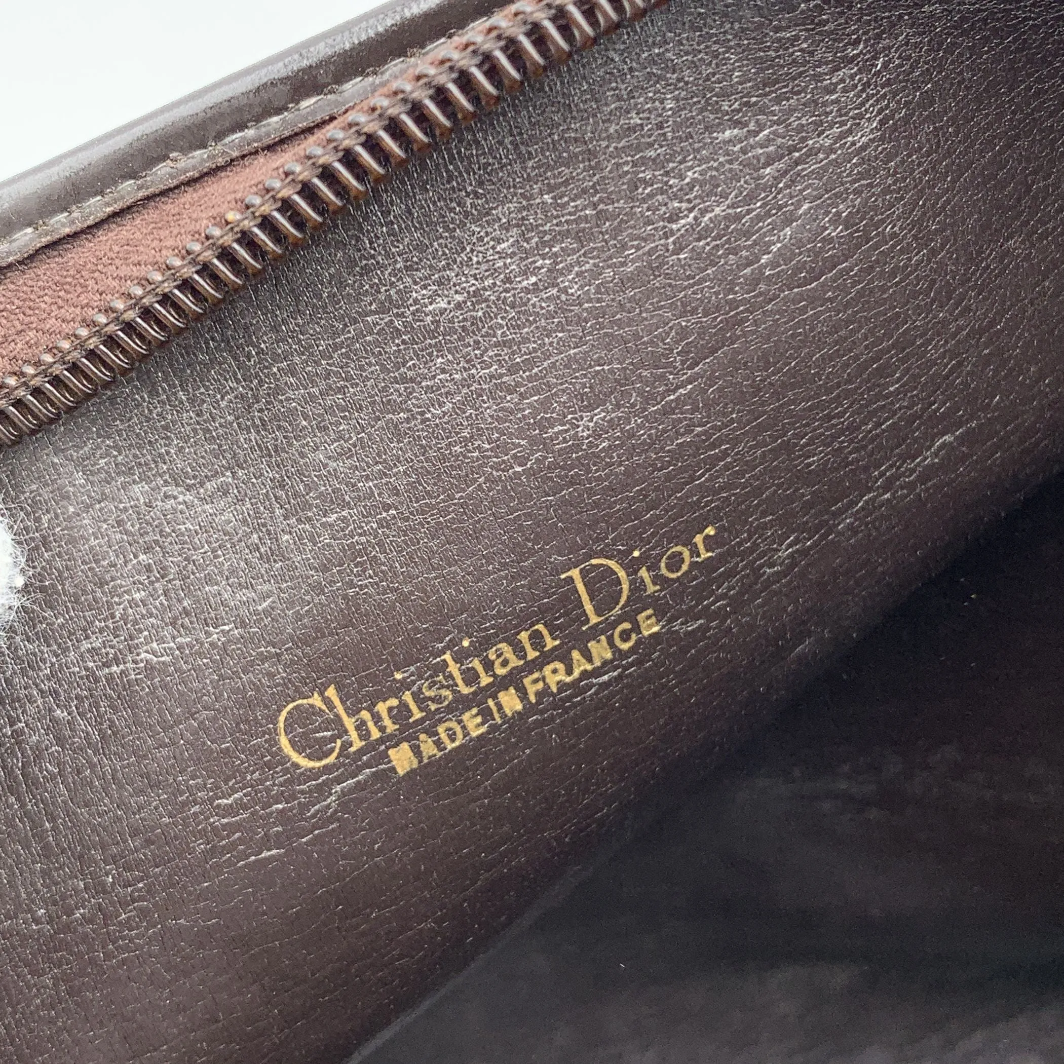 CHRISTIAN DIOR Vintage Brown Oblique Monogram Canvas Shoulder Bag