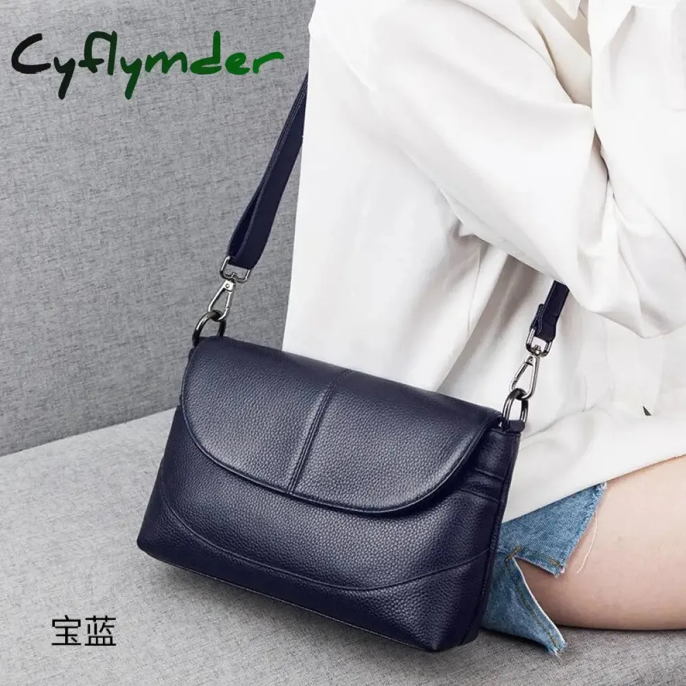 Cyflymder Genuine Leather Crossbody Bags for Women Ladies Shoulder Bags New Fashion Handbags female Cowhide Leather Purse Tote Bags