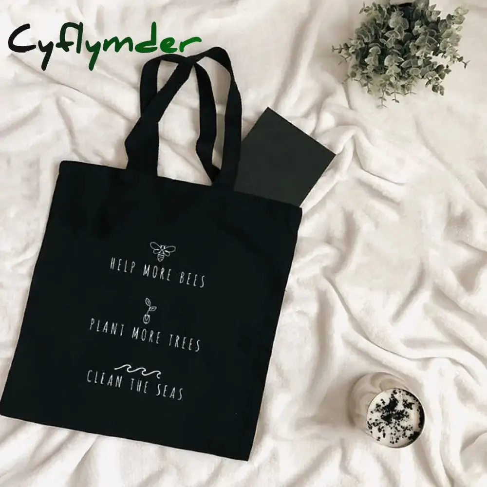 Cyflymder Harajuku Tumblr Graphic Ladies Shopping Bag Handbags Cloth Canvas Tote Bags Women Eco Reusable Shoulder Shopper Bags