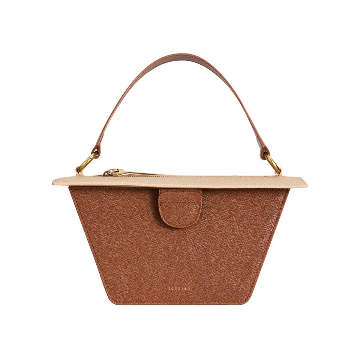 Double-X Neoclassical Collection Trapezoidal Bag - Brown