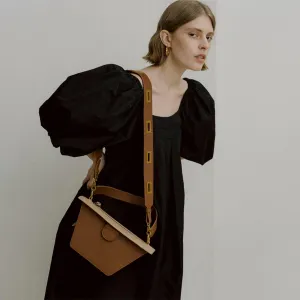 Double-X Neoclassical Collection Trapezoidal Bag - Brown