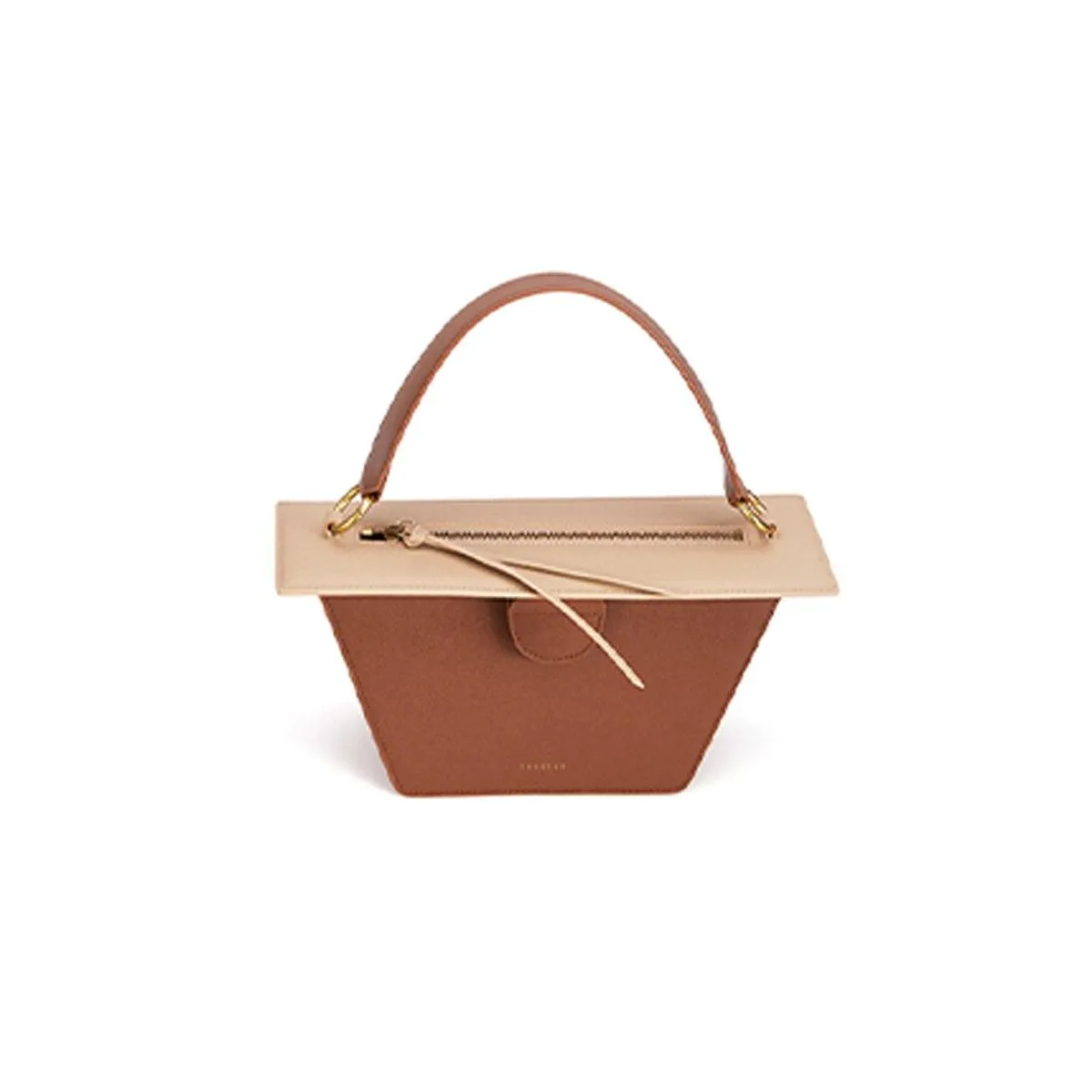Double-X Neoclassical Collection Trapezoidal Bag - Brown