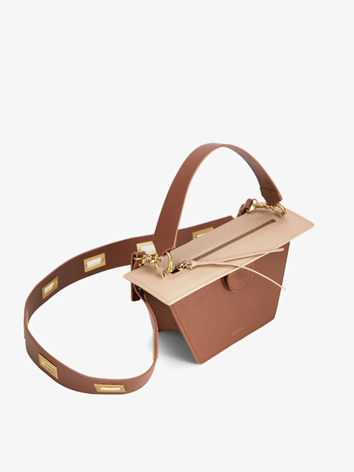 Double-X Neoclassical Collection Trapezoidal Bag - Brown