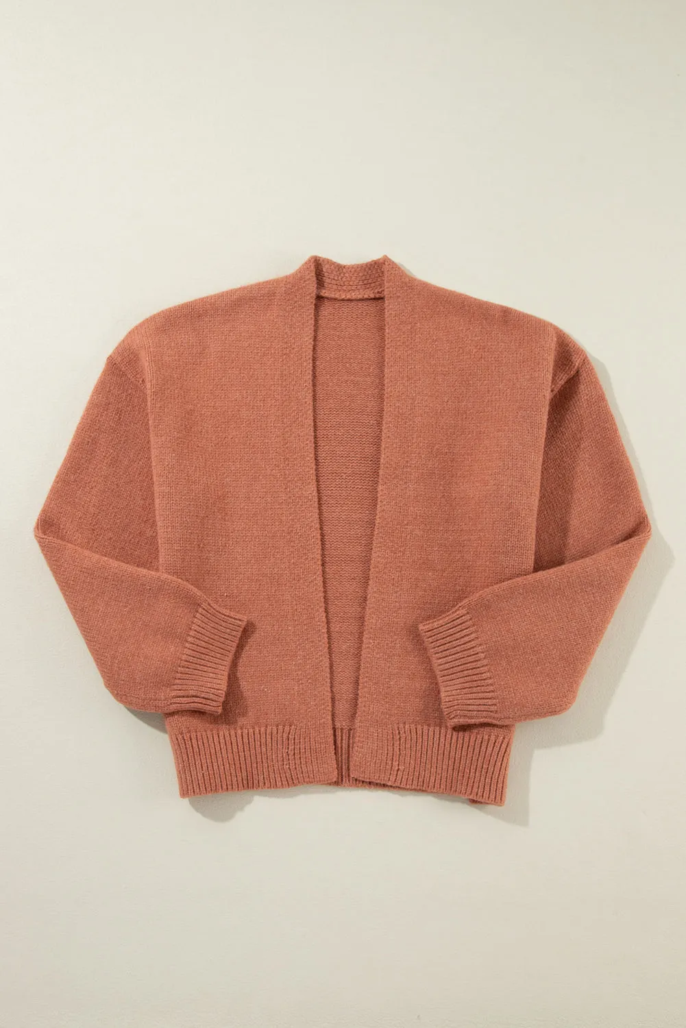 Drop Shoulder Open Front Cardigan