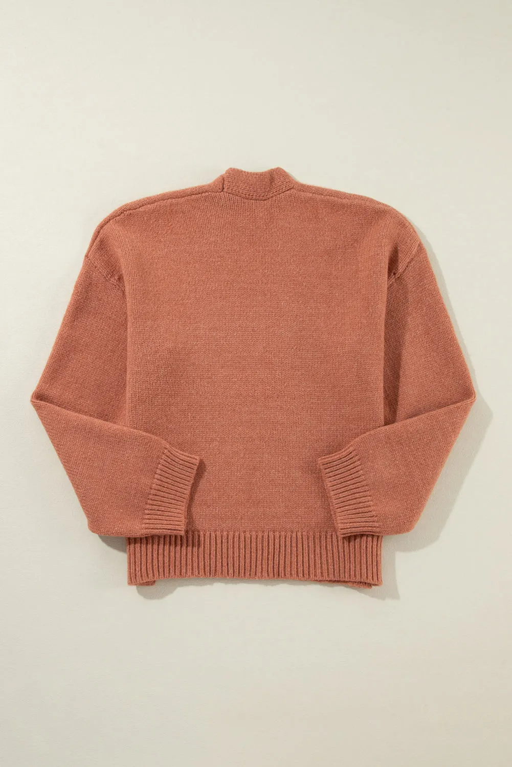 Drop Shoulder Open Front Cardigan