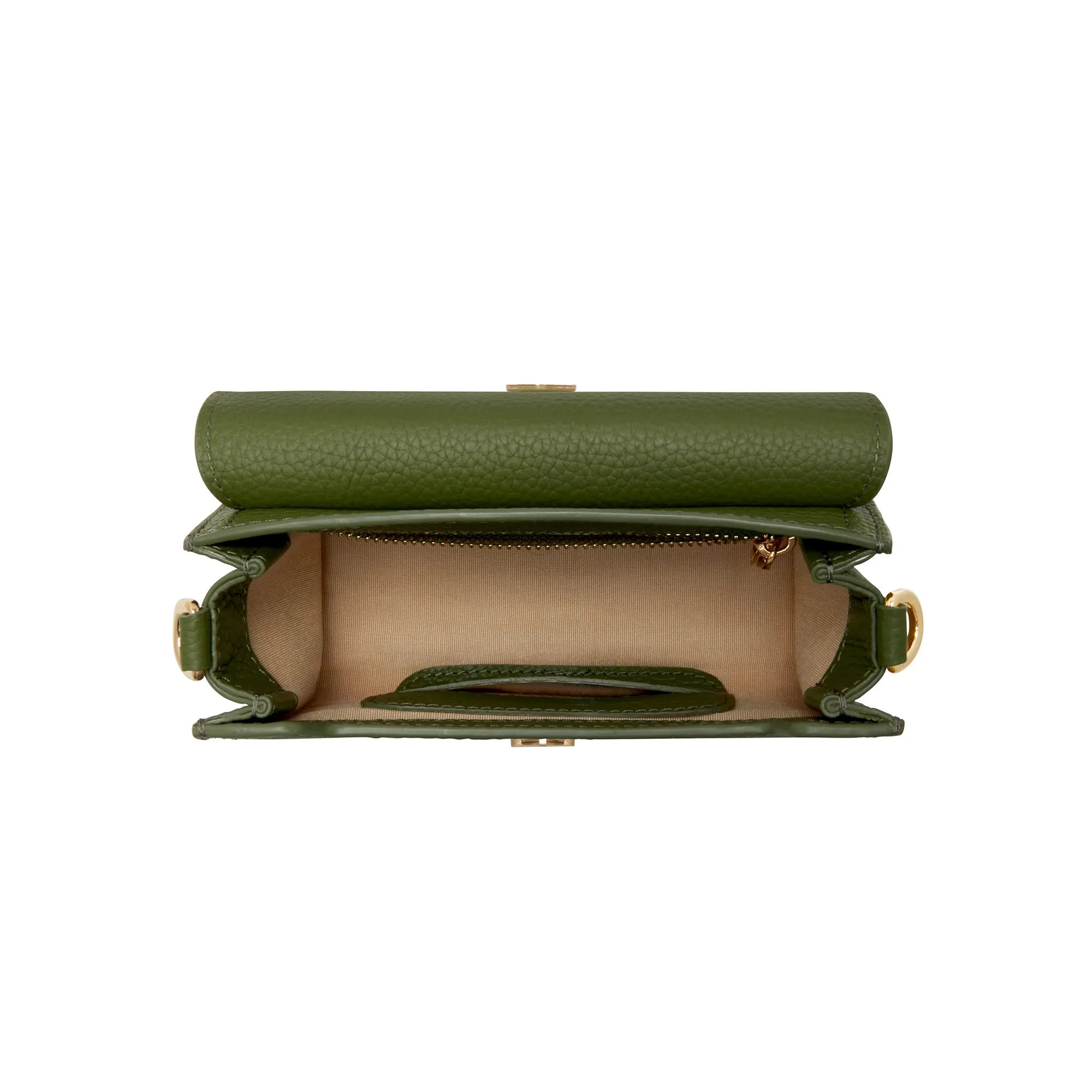 Femme Forte Kim green calfskin leather crossbody bag