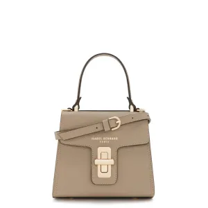 Femme Forte Simone Mini taupe leather handbag calfskin leather
