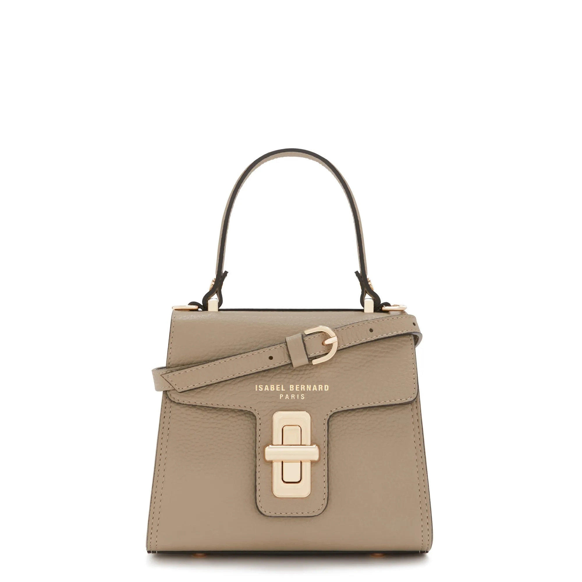 Femme Forte Simone Mini taupe leather handbag calfskin leather