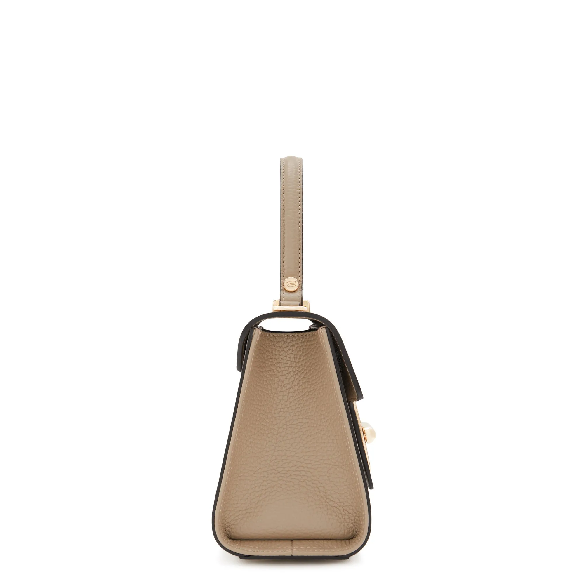 Femme Forte Simone Mini taupe leather handbag calfskin leather