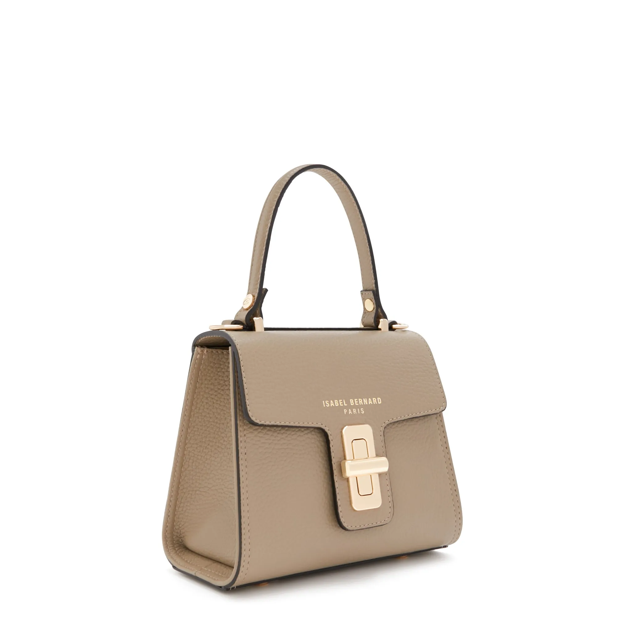 Femme Forte Simone Mini taupe leather handbag calfskin leather