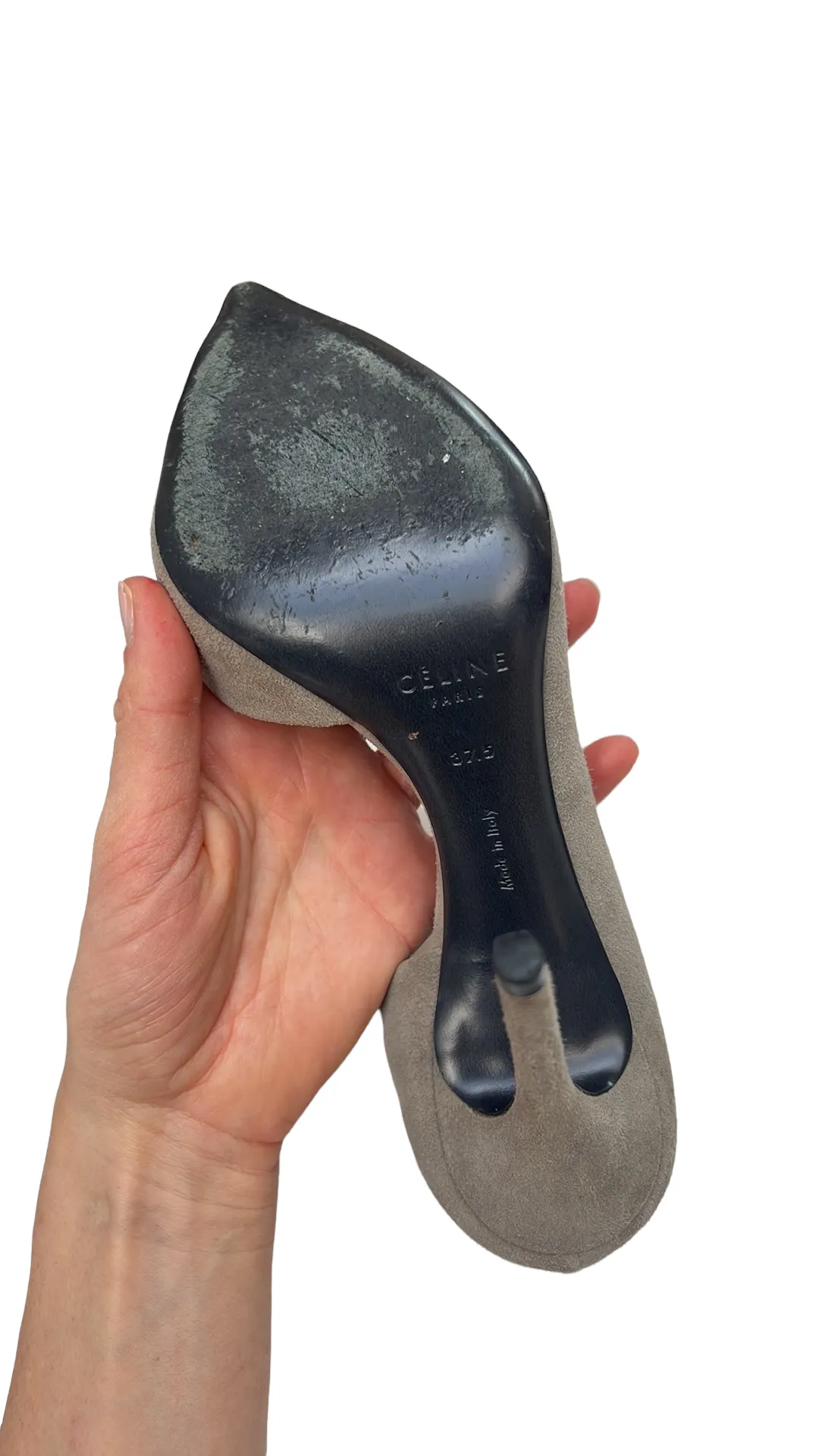 Grey Suede Heels - 7.5