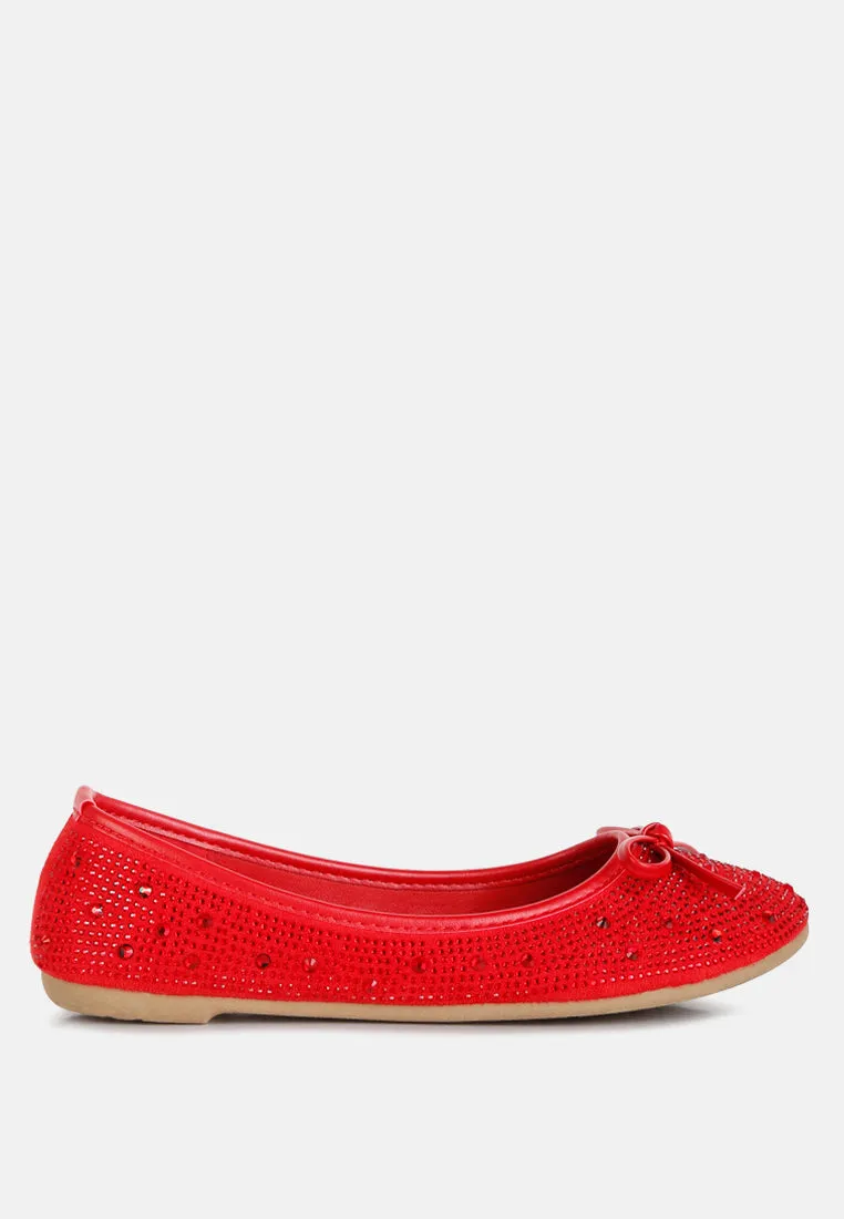 Hosana Rhinestones And Stud Embellished Ballet Flats by London Rag