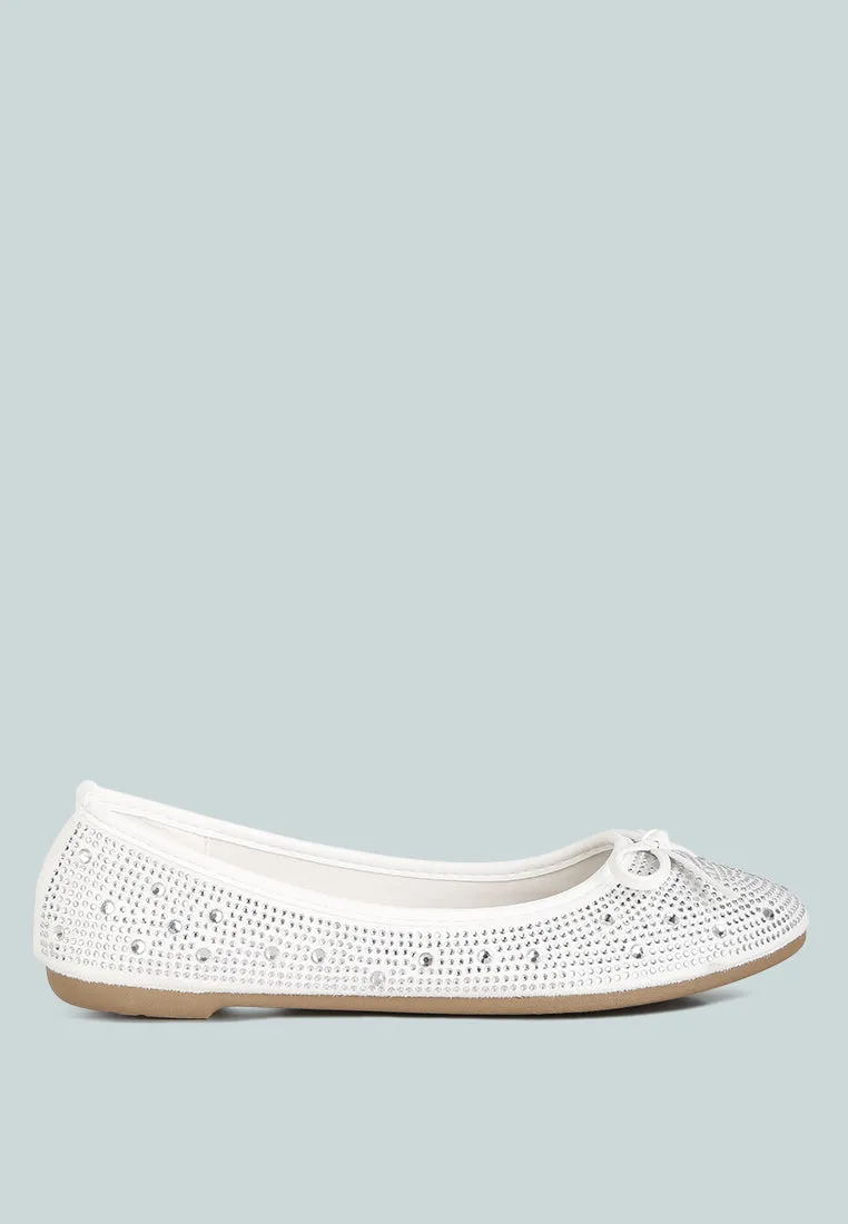 Hosana Rhinestones And Stud Embellished Ballet Flats by London Rag