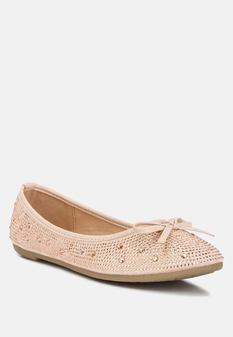 Hosana Rhinestones And Stud Embellished Ballet Flats by London Rag
