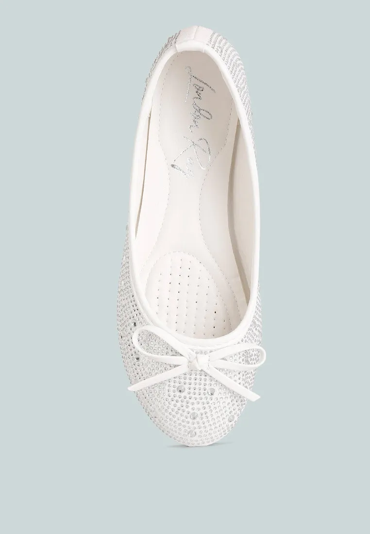 Hosana Rhinestones And Stud Embellished Ballet Flats by London Rag