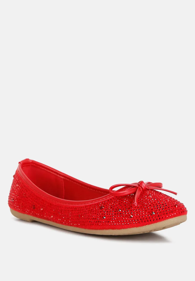 Hosana Rhinestones And Stud Embellished Ballet Flats by London Rag